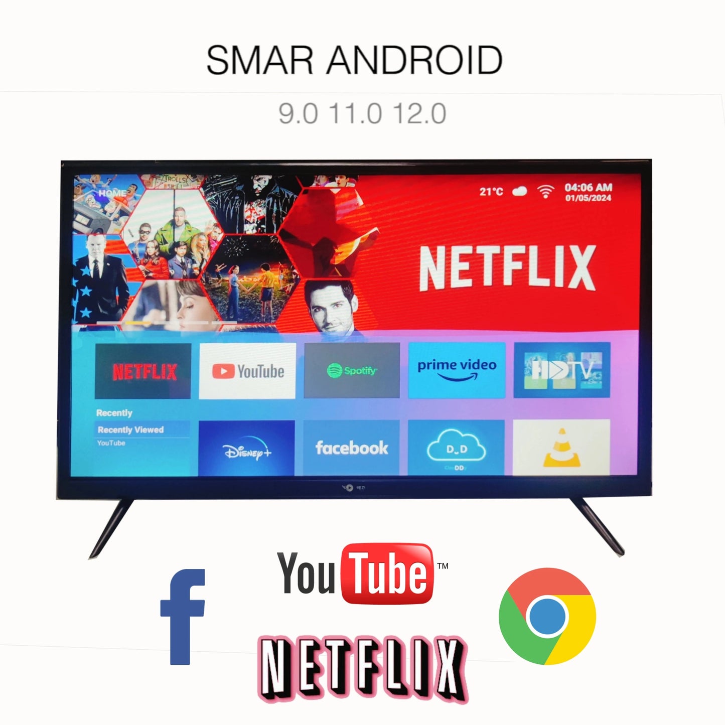 Hot Selling Size 32 43 Inches Tv Television 43 50 65 Inch LED Tv With Android WiFi 75 Inch Smart Tv Techelectronicx