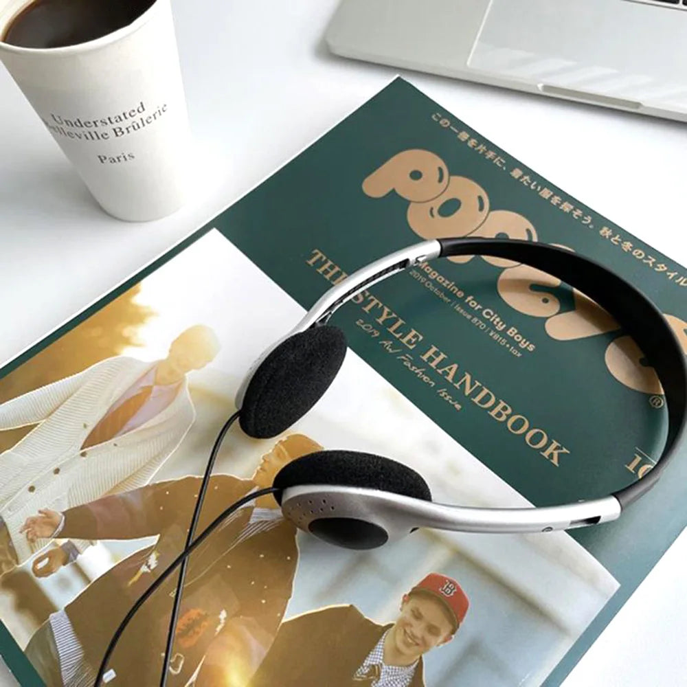 Headphones Personality Retro Headset Black Fashion Style Headset Over Ear Earbud 3.5mm Clear Headset Photo Props Personality - TechElect