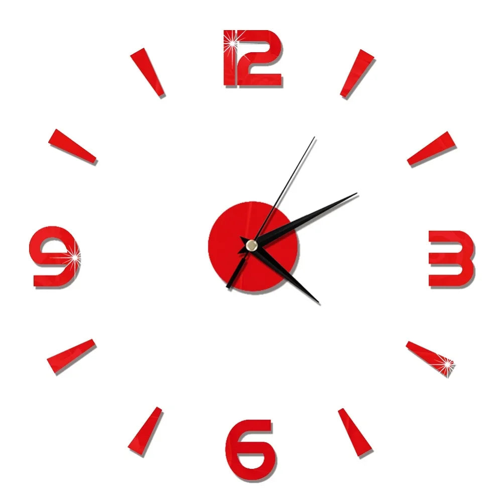27inch Nordic Wall Clock Dining Restaurant Cafe Decorative Clocks Acrylic Mirror Wall Sticker Silent Quartz Watch Home Decor Techelectronicx