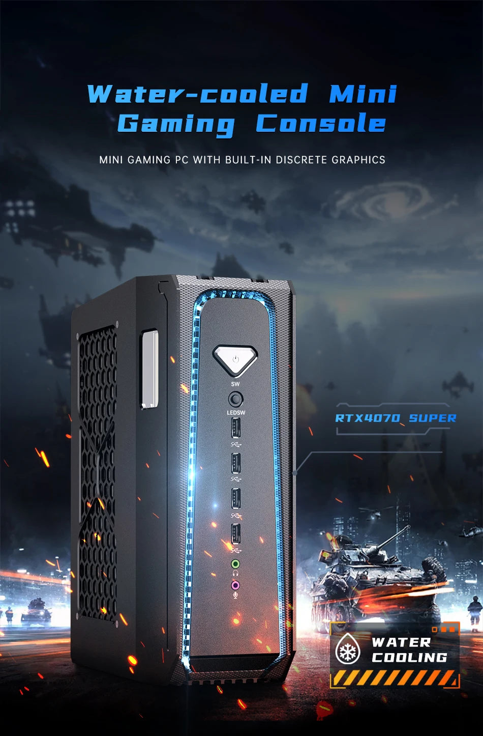 MSECORE SL800 Intel Core I5 I7 I9 RTX4070 12G Liquid Cooling Desktop Gaming Computer Windows 11 MINI PC DDR5 NVMe SSD 8K BT5.3 TechElect
