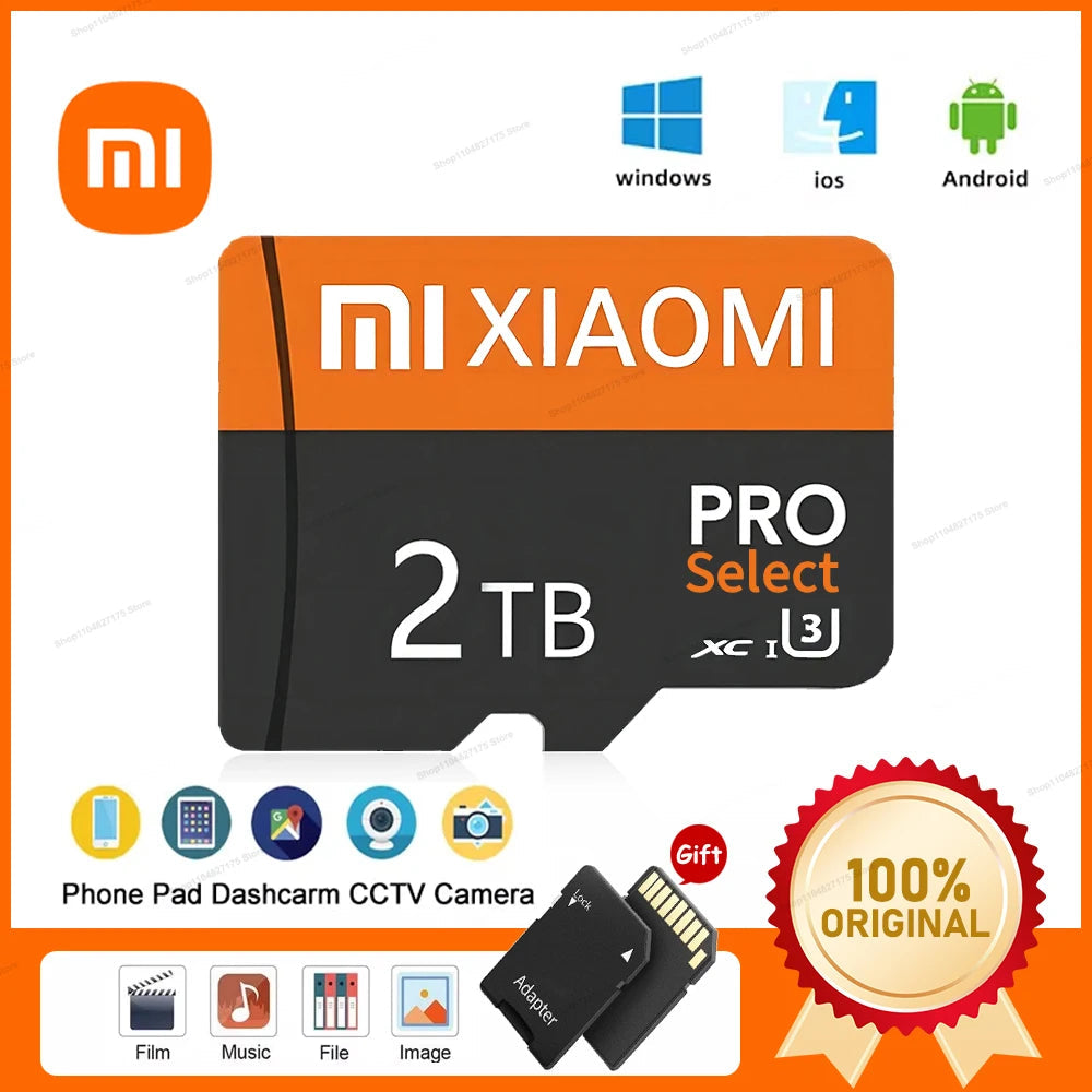 Xiaomi 2TB 1TB Micro Memory Card Class10 A2 Micro TF SD Card 128GB 512GB Cartao De Memoria SD Card For Camera Nintendo Switch PC Techelectronicx