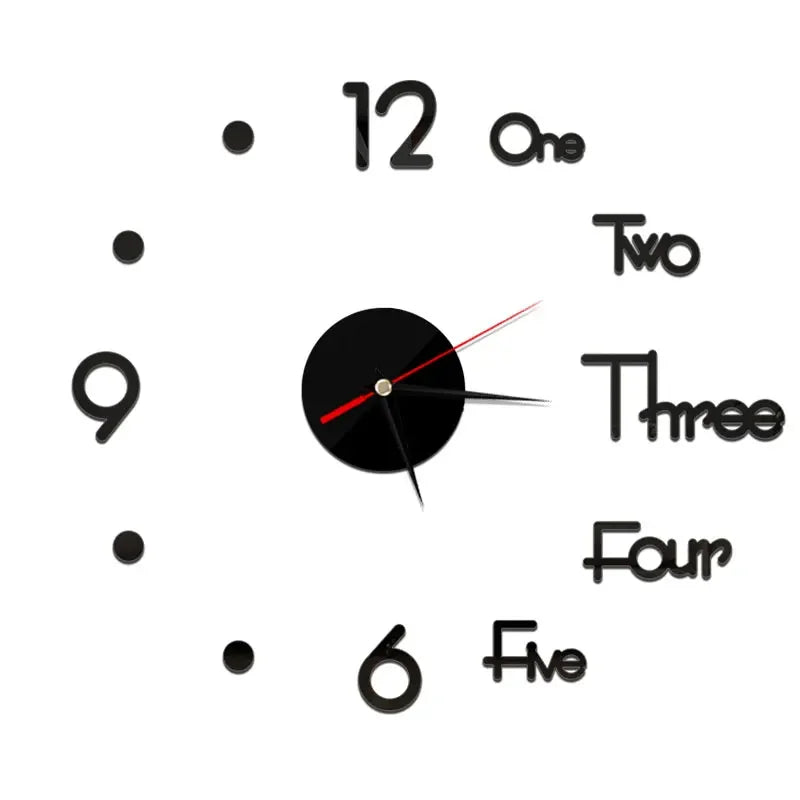 27inch Nordic Wall Clock Dining Restaurant Cafe Decorative Clocks Acrylic Mirror Wall Sticker Silent Quartz Watch Home Decor Techelectronicx