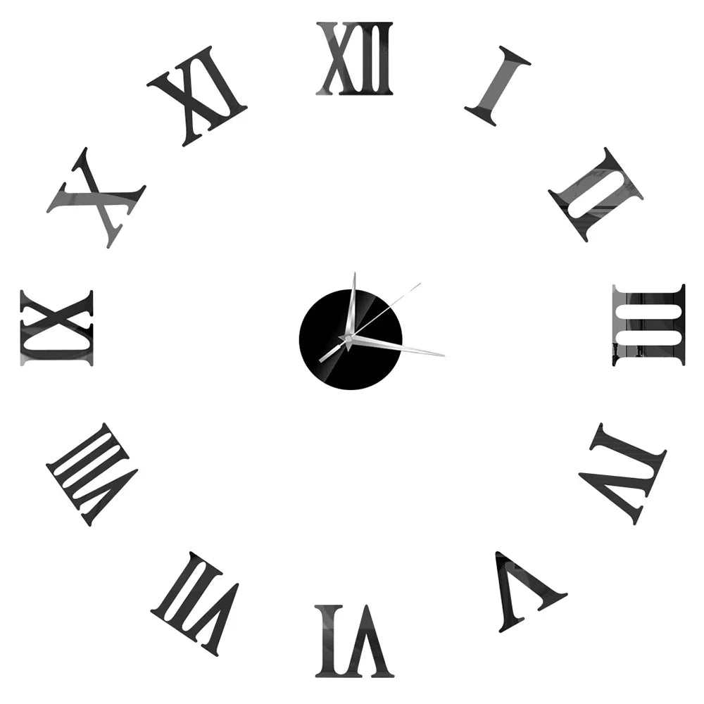 27inch Nordic Wall Clock Dining Restaurant Cafe Decorative Clocks Acrylic Mirror Wall Sticker Silent Quartz Watch Home Decor Techelectronicx