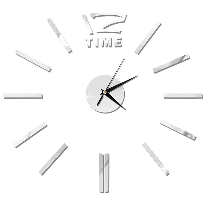 27inch Nordic Wall Clock Dining Restaurant Cafe Decorative Clocks Acrylic Mirror Wall Sticker Silent Quartz Watch Home Decor Techelectronicx