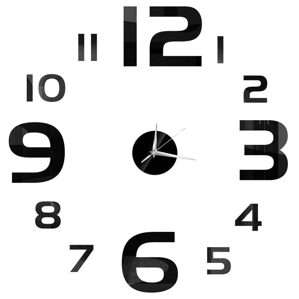 27inch Nordic Wall Clock Dining Restaurant Cafe Decorative Clocks Acrylic Mirror Wall Sticker Silent Quartz Watch Home Decor Techelectronicx