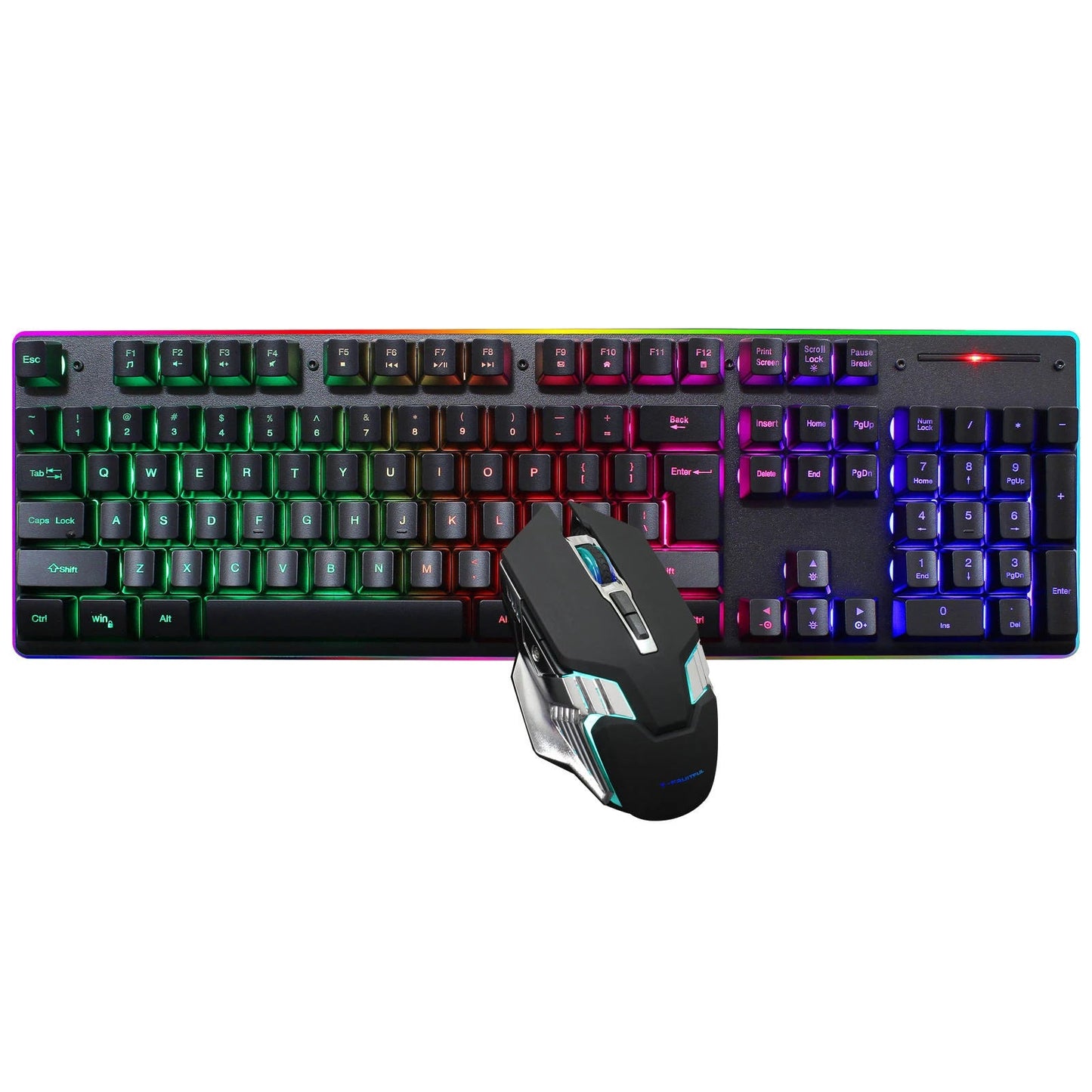 104 Keys RGB Computer Wireless USB Rechargeable Gaming Mechanical Keyboard And Mouse Combos Techelectronicx