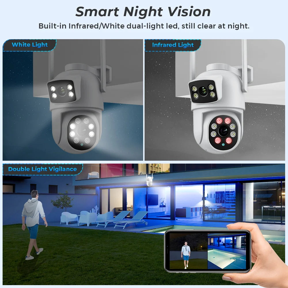 BESDER 4K 8MP Wifi Camera PTZ Outdoor Dual Screen Human Detection Dual Lenses 10MP Security Protection IP Camera Audio O-Kam Pro TechElect
