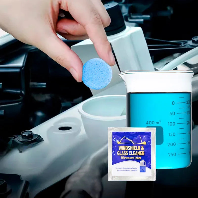 All-Season Windshield Washer Effervescent Tablet (Solid Concentrate) Shellac-Free Formula Techelectronicx