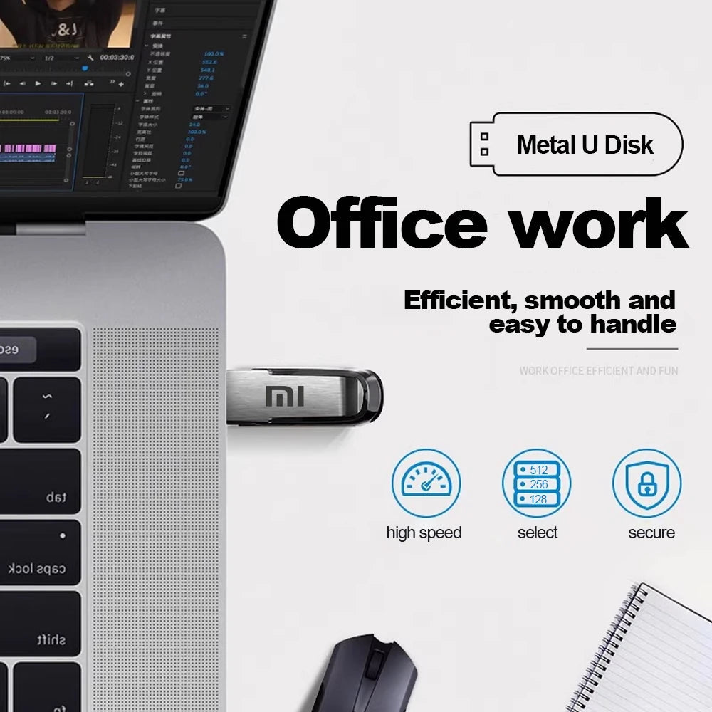 Xiaomi USB 3.2 Flash Drives 2TB Metal Pen Drive 1TB 512GB High Speed USB Drive 128GB For Computer Storage Devices Memoria U Disk Techelectronicx