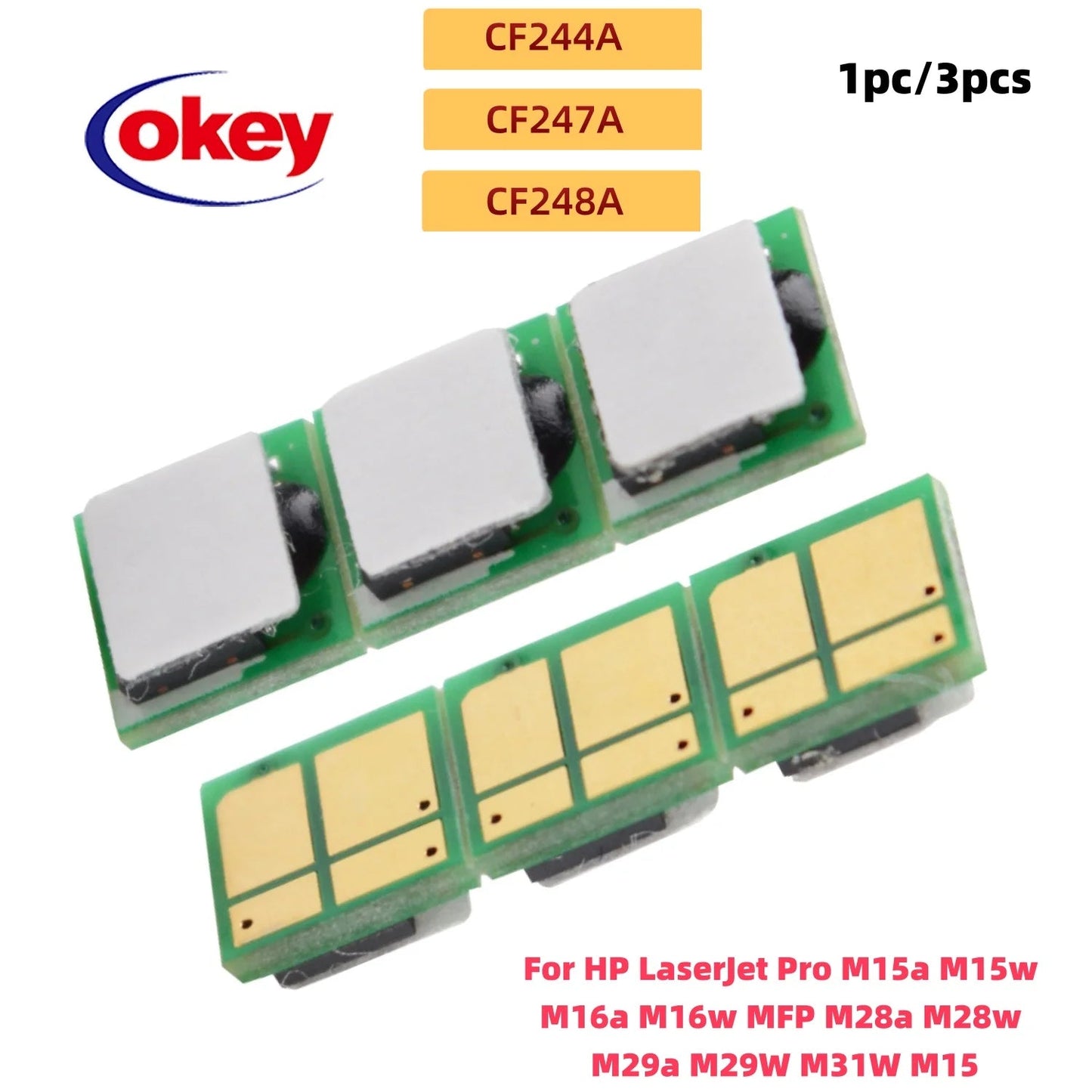 (Compatible cf248A 48a cf244A 44a toner chip) For HP LaserJet Pro M15a M15w MFP M28a M28w Laser Printer Cartridge Chip 1K Techelectronicx