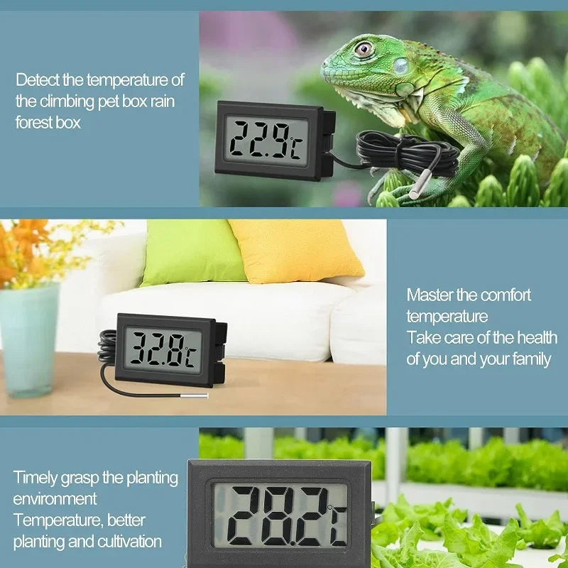 Mini Digital LCD Indoor Convenient Temperature Sensor Humidity Meter Thermometer Hygrometer Gauge Instruments Cable Measurement Techelectronicx