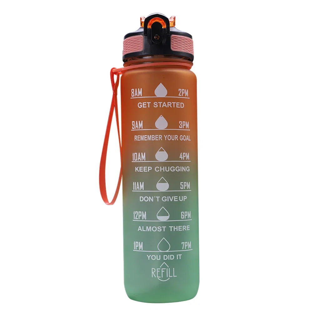 1 Liter Water Bottle Motivational Sport Water Bottle Leakproof Bottles Drinking Outdoor Travel Gym Fitness Jugs for Kitchen Cups Techelectronicx