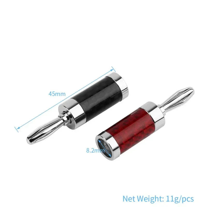 Audiophile Banana Plug 8.0mm Rhodium Plating Carbon Fiber Speaker Terminal Connector Audio Amplifier Board Male Banana Adapters TechElect