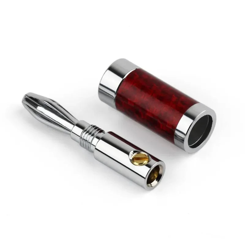 Audiophile Banana Plug 8.0mm Rhodium Plating Carbon Fiber Speaker Terminal Connector Audio Amplifier Board Male Banana Adapters TechElect