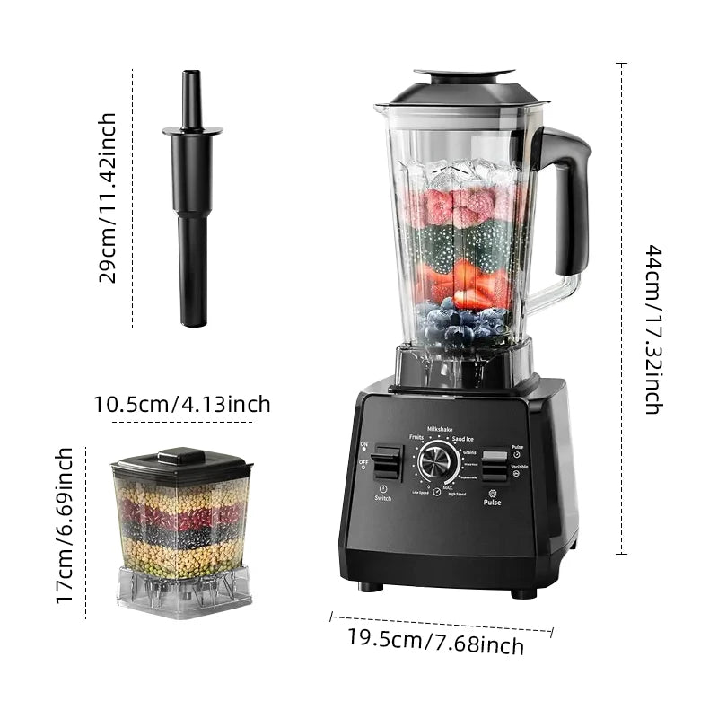 500W Heavy Duty Commercial Blender Stationary Mixer Ice Smoothies Appliances for Kitchen Professional High Power Food Processor TechElect