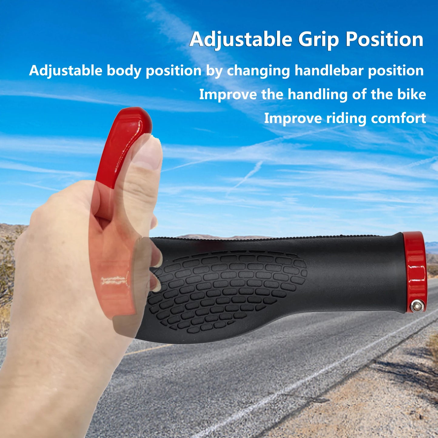 1 Pair Bicycle Handlebar Grip Long and Short Ergonomic Anti Skid Lock on Handle Cover with Bar Ends Grips MTB Bike Accessories TechElect