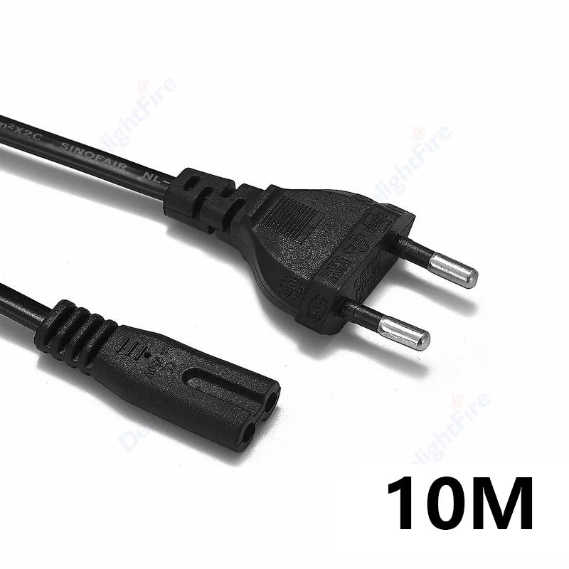 0.3-10m EU Extension Cord C7 Power Cable Figure 8 Euro Plug AC Cable For Samsung LG Sony TV Samsung Monitor Power Supply PS2 3 Techelectronicx