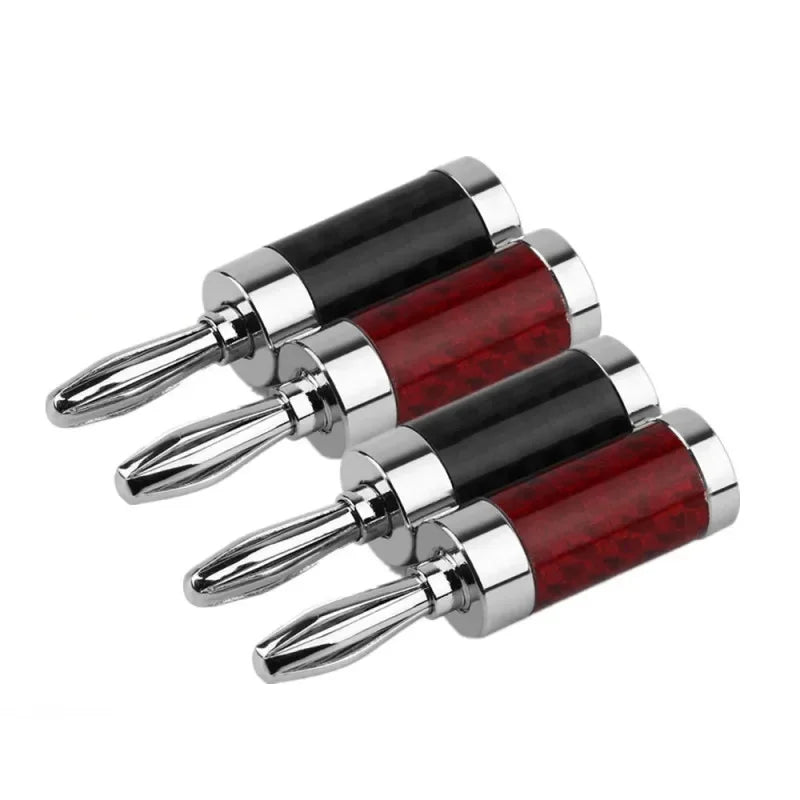 Audiophile Banana Plug 8.0mm Rhodium Plating Carbon Fiber Speaker Terminal Connector Audio Amplifier Board Male Banana Adapters TechElect