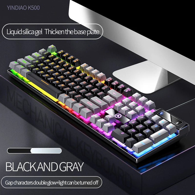 YINDIAO Keyboard Gaming Wired Laptop Desktops PC Computer Office Accessories Low Profile Gamer Keyboards With Numpad Techelectronicx