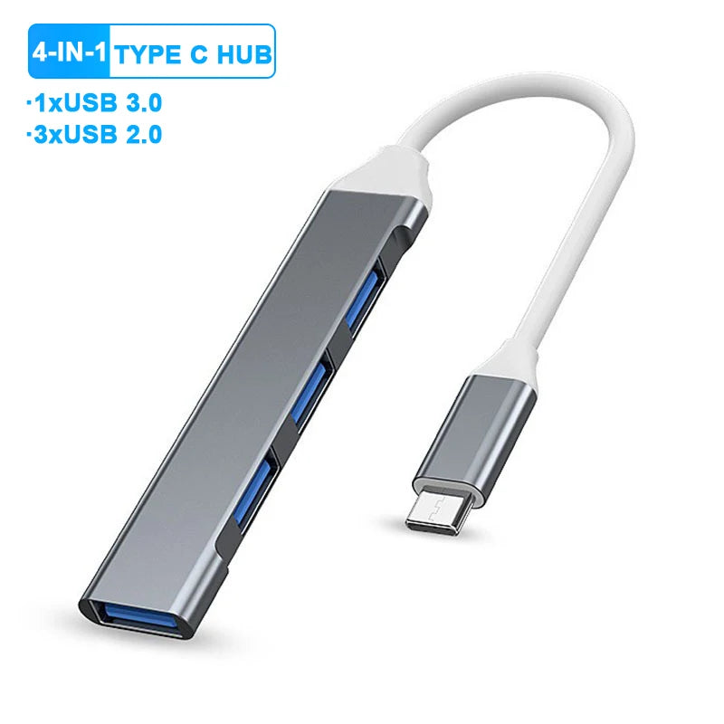 5Ports USB C Docking Station Type C to HDMI 4K/RJ45 100M Splitter USB 3.0 5Gbps High Speed USB C HUB Adapter For Laptop Macbook Techelectronicx