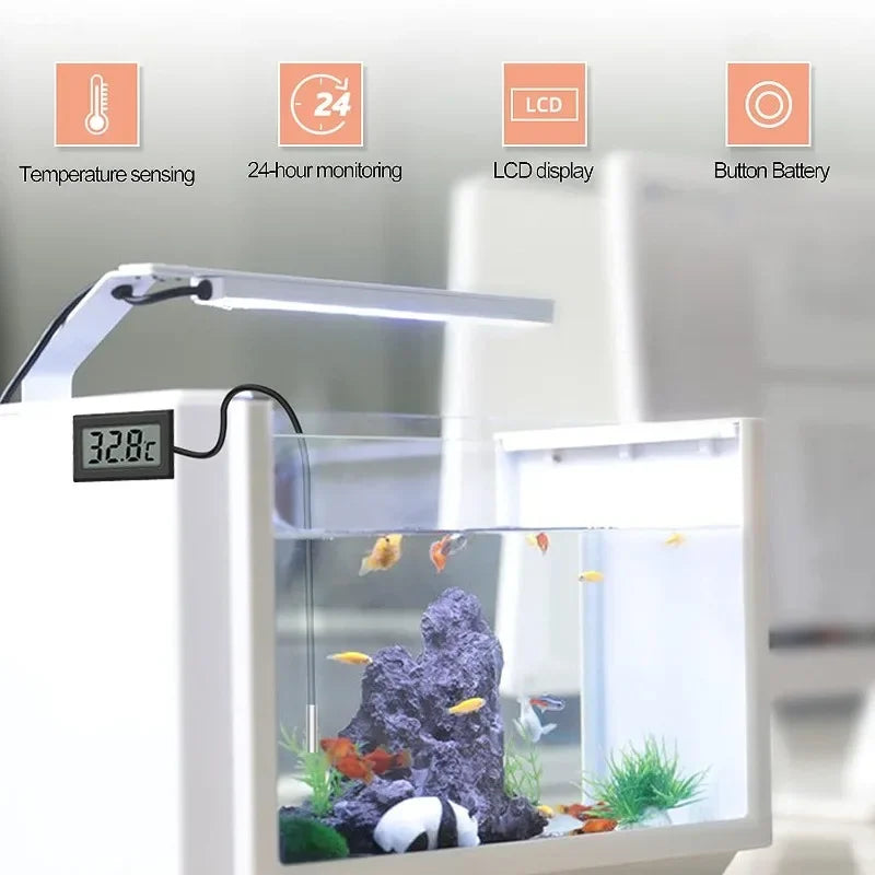 Mini Digital LCD Indoor Convenient Temperature Sensor Humidity Meter Thermometer Hygrometer Gauge Instruments Cable Measurement Techelectronicx