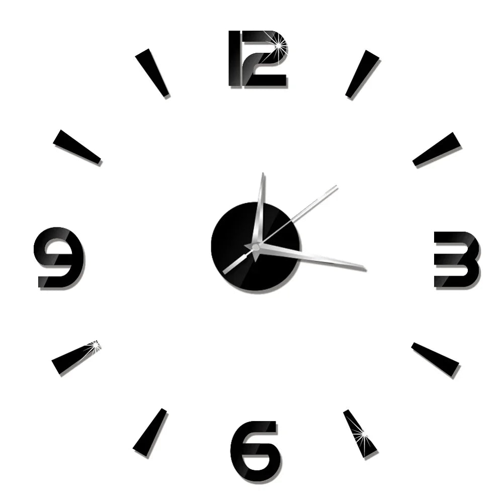 27inch Nordic Wall Clock Dining Restaurant Cafe Decorative Clocks Acrylic Mirror Wall Sticker Silent Quartz Watch Home Decor Techelectronicx