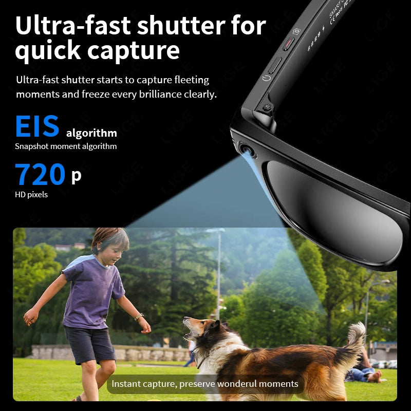 AI Smart Glasses with HD Camera for Photos Videos Hands-Free Vlog Recording Camera Glasses Audio for Driving Outdoor Sunglasses TechElect