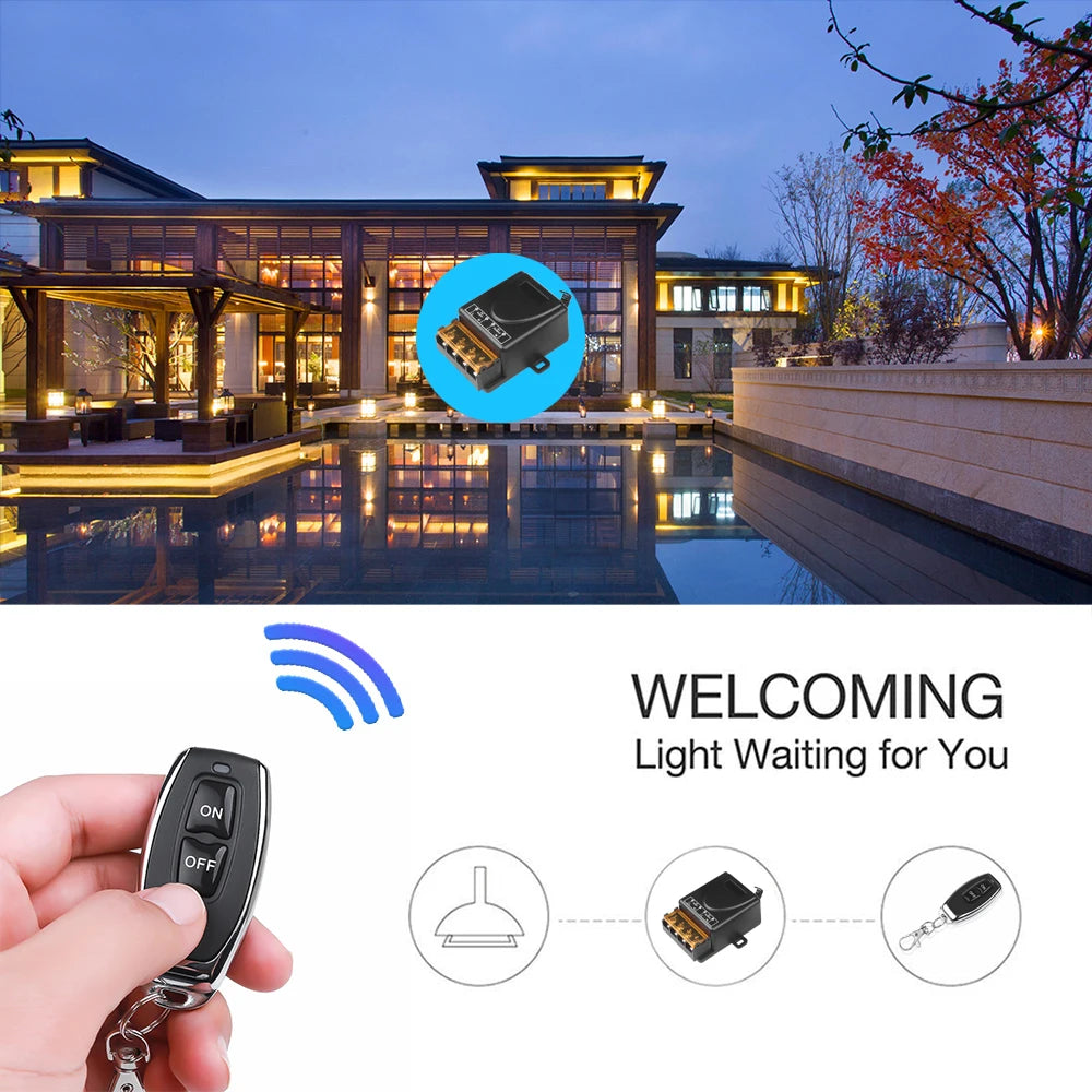 AC 220V 30A 1CH 433Mhz Wireless Remote Control Switch RF Relay Receiver + On/Off Transmitter For Electric Appliance Lamp TechElect