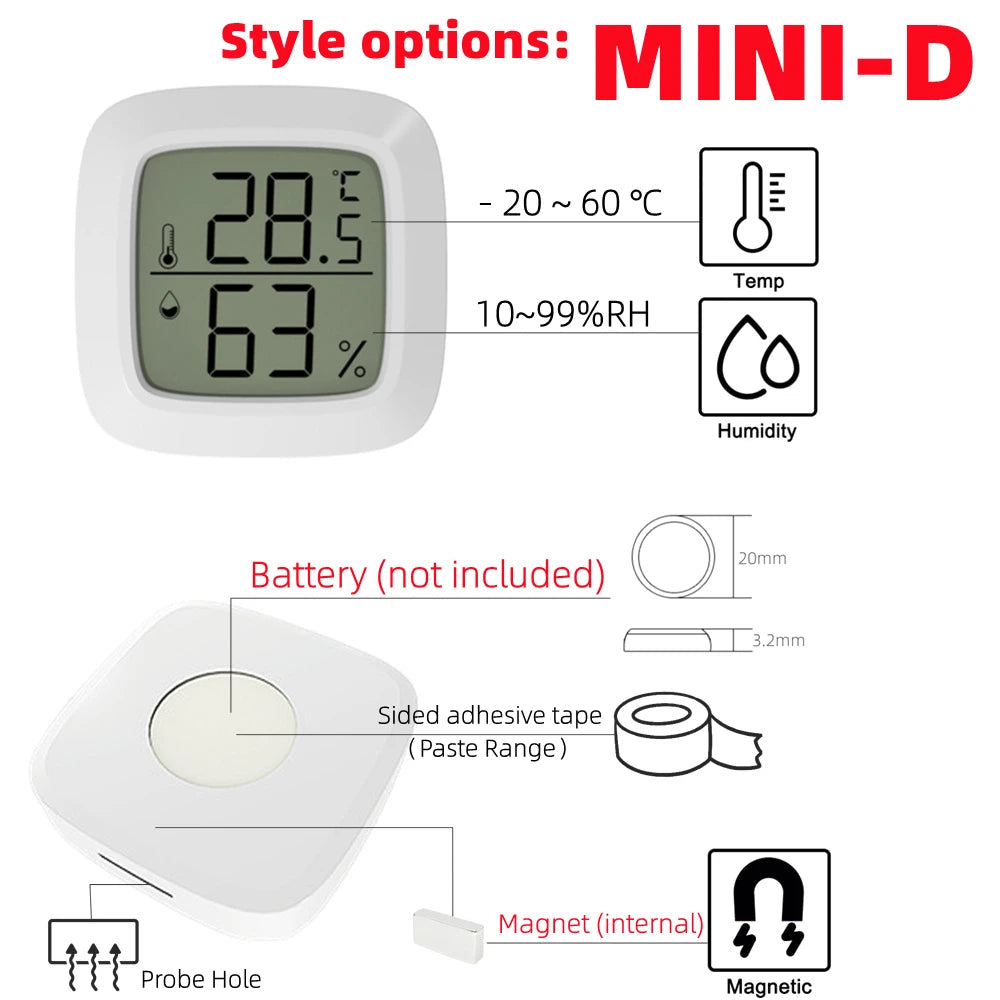 Mini LCD Digital Thermometer Hygrometer Indoor Room Temperature Humidity Meter Sensor Gauge Weather Station Techelectronicx