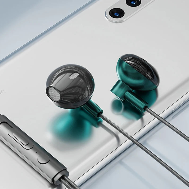Type-C In-Ear Wired Karaoke Headphones 3.5mm Stereo Music Earbud Handfree Headset Earphones with Mic - TechElect