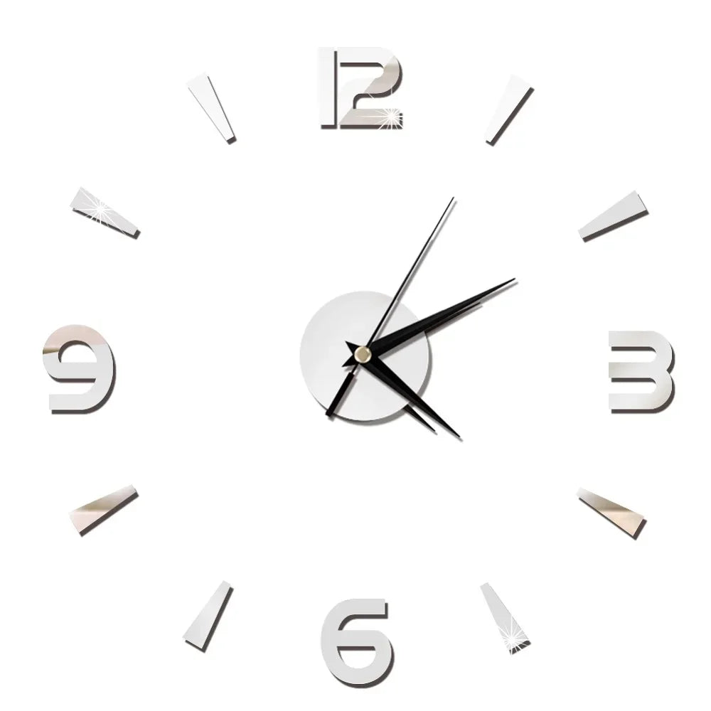 27inch Nordic Wall Clock Dining Restaurant Cafe Decorative Clocks Acrylic Mirror Wall Sticker Silent Quartz Watch Home Decor Techelectronicx