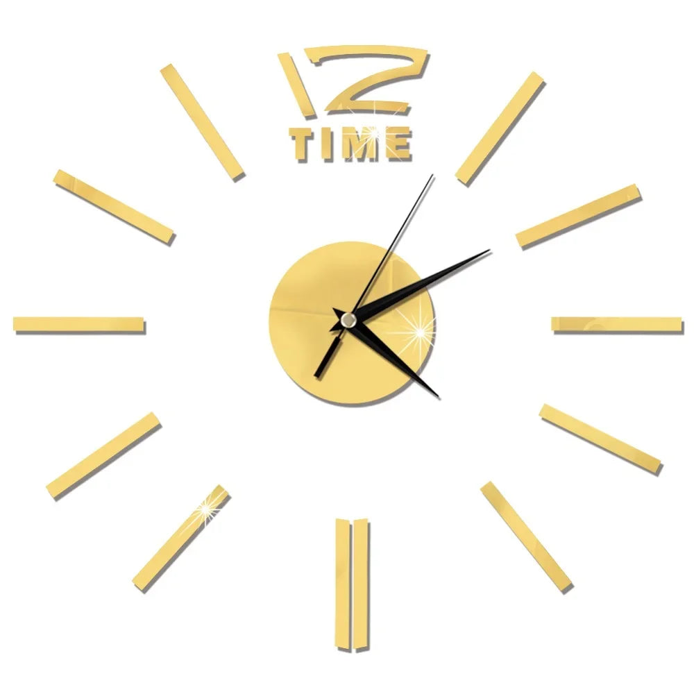 27inch Nordic Wall Clock Dining Restaurant Cafe Decorative Clocks Acrylic Mirror Wall Sticker Silent Quartz Watch Home Decor Techelectronicx