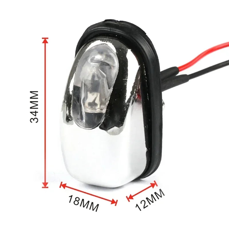 1 Pair Car Light Wiper Hood Windshield Water Spray Nozzle Washer Lamp 12V Universal Jet Water Spray Nozzle Spout with LED Light Techelectronicx
