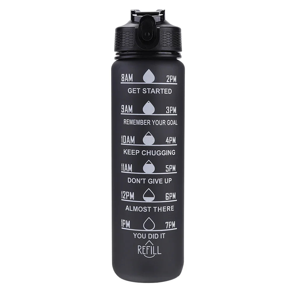 1 Liter Water Bottle Motivational Sport Water Bottle Leakproof Bottles Drinking Outdoor Travel Gym Fitness Jugs for Kitchen Cups Techelectronicx