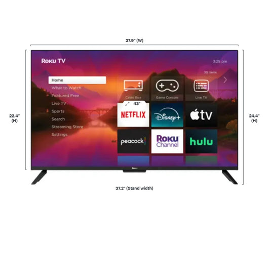 Hisense 43" Class 4K Ultra HD (2160P) HDR Roku Smart LED TV (43R6E4)Refurbished. TechElect