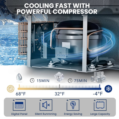 12 Volt Refrigerator, 31QT(29L) 12V Cooler, Compressor Electric Cooler -4℉~68℉,12/24V DC 110~240 Volt AC for RV/Camping Techelectronicx
