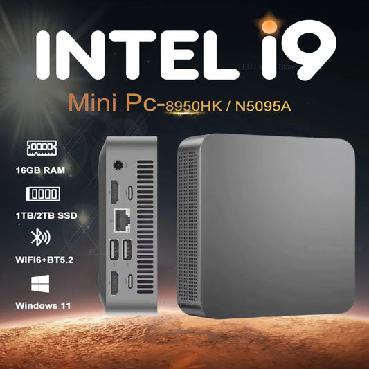 2025 Portable i9 Mini PC Computer Windows 11 Intel Core i9 8950HK 16GB 1TB Gaming Computer Dual-Band WiFi 6-Core Mini Desktop PC TechElect