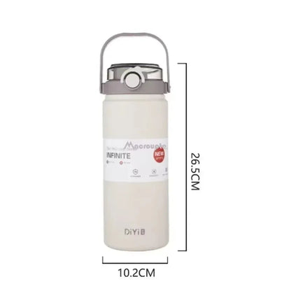 1.2L Large Capacity  Bottle with Straw Stainless Steel Double Drinking Straw Thermal Water Bottle Keep Cold and Hot Thermos Cup Techelectronicx