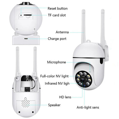 8MP Wifi IP Wireless Security Surveillance PTZ Camera 4X Zoom Cameras Tracking Two-way Audio HD Night Color Cam TechElect