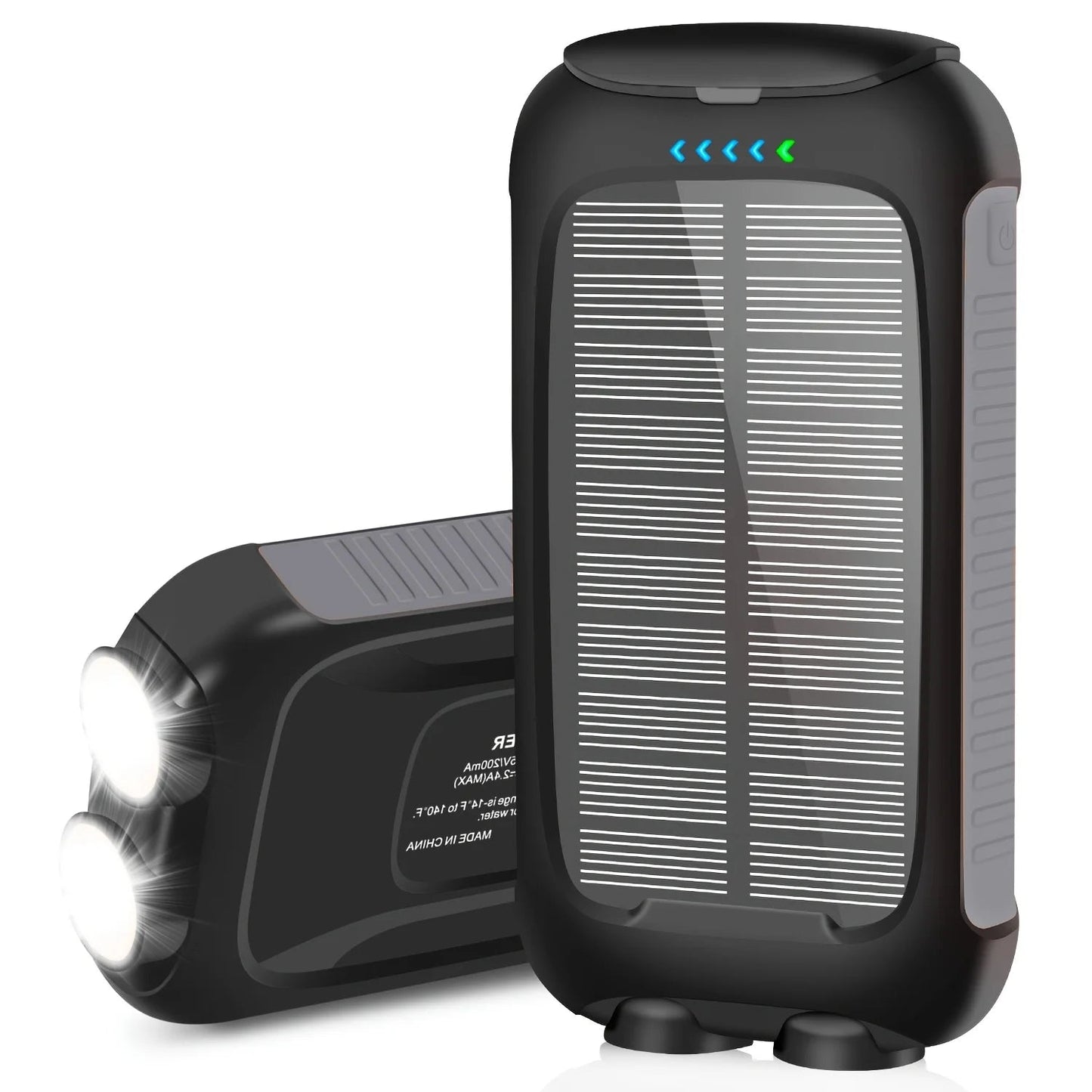 10000mAh Solar Power Bank Portable Waterproof Fast Charge Dual USB Outdoor Charger LED Light for Camping Hiking Travel Techelectronicx