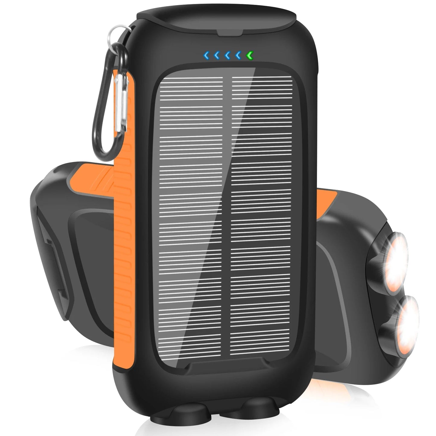 10000mAh Solar Power Bank Portable Waterproof Fast Charge Dual USB Outdoor Charger LED Light for Camping Hiking Travel Techelectronicx