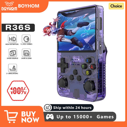 128G Open Source R36S Retro Handheld Video Game Console Linux System 3.5 Inch IPS Screen Portable Pocket Video Player 64GB Games Techelectronicx