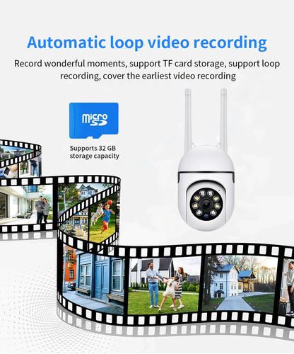 8MP Wifi IP Wireless Security Surveillance PTZ Camera 4X Zoom Cameras Tracking Two-way Audio HD Night Color Cam TechElect