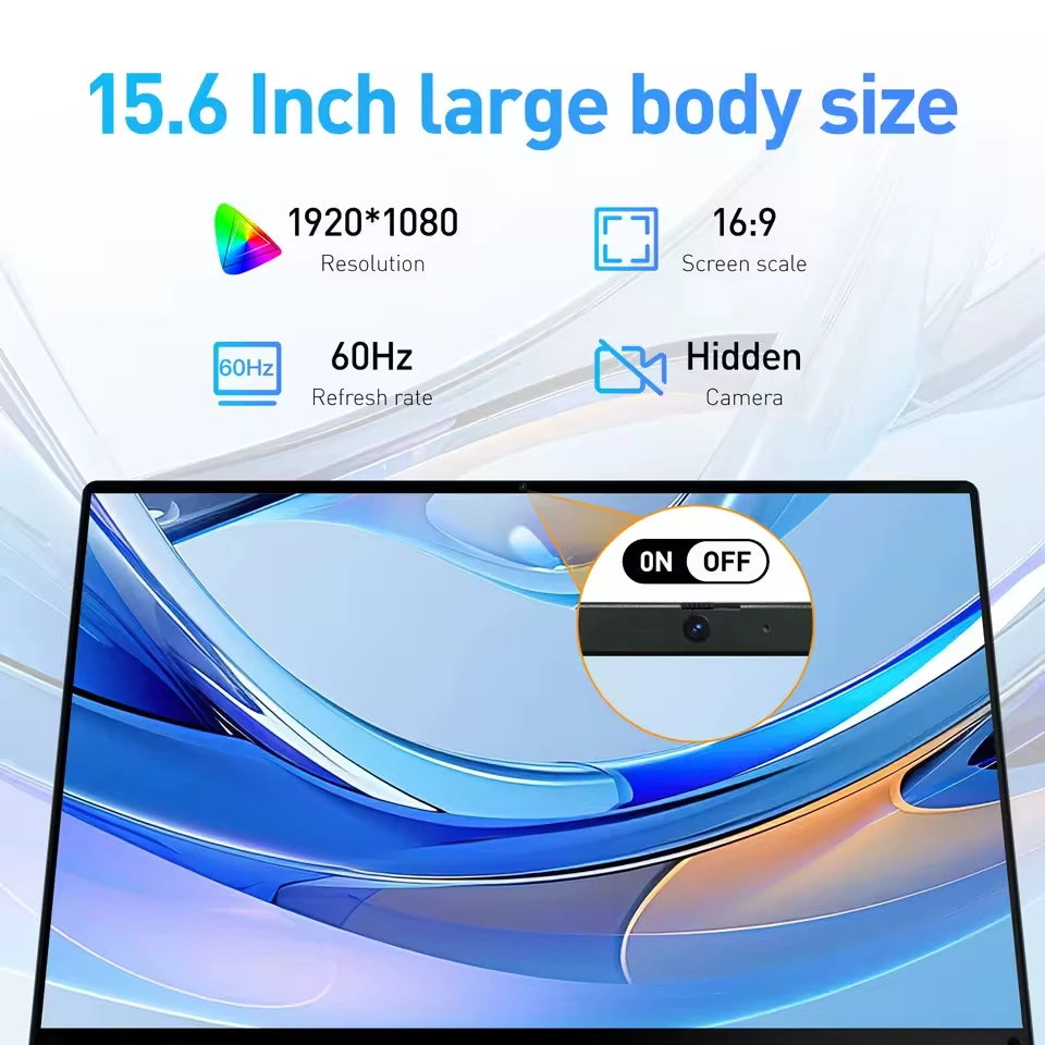 15.6 inch Laptop Computer Intel Celeron N5095 Notebook PC Gamer 16GB DDR4 1TB SSD Office Study PC Windows 11 Pro 1080P Laptops Techelectronicx