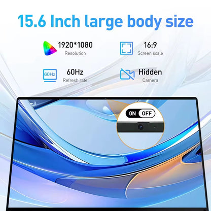 15.6 inch Laptop Computer Intel Celeron N5095 Notebook PC Gamer 16GB DDR4 1TB SSD Office Study PC Windows 11 Pro 1080P Laptops Techelectronicx