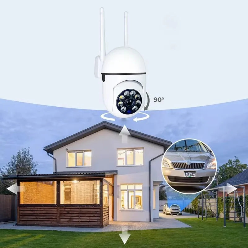 8MP Wifi IP Wireless Security Surveillance PTZ Camera 4X Zoom Cameras Tracking Two-way Audio HD Night Color Cam TechElect