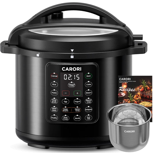 1200W 12-in-1 Electric Pressure Cooker 8Qt, Stainless Steel Pressure Cooker, Slow Cook Rice Cooker Steamer Sauté, Yogurt Techelectronicx