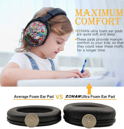 ZOHAN Toddler Defenders Hearing Protection Cartoon Kid Safety Ear Muffs Noise Reduction for Childrens Earmuffs Adjustable Techelectronicx
