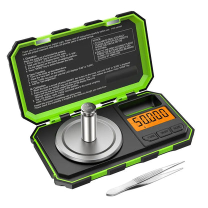 0.001g 50g Mini Digital Scale Jewelry Milligram Scales Portable Kitchen Baking Scale with Calibration Weight Techtronicx