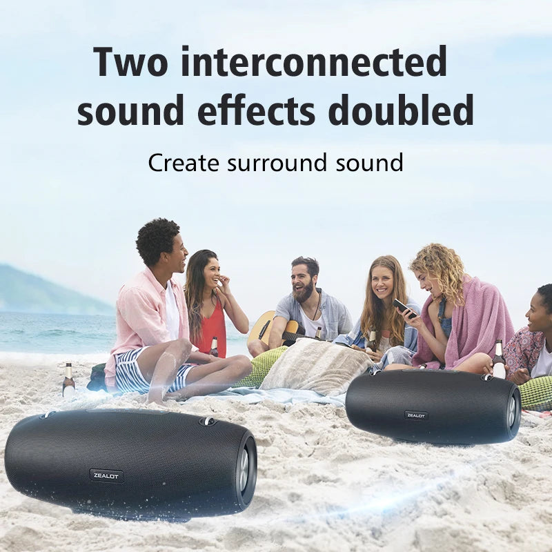 ZEALOT-S67 Bluetooth Speaker 60W Output Power Bluetooth Speaker with Excellent Bass Performace Hifi Portable Boombox Techelectronicx